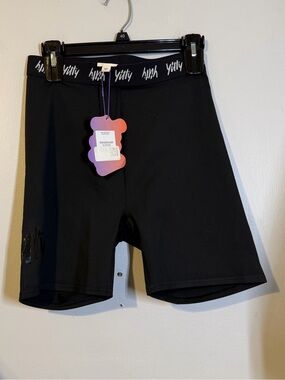 Yotty Black Athletic Bike Shorts with Logo Waistband